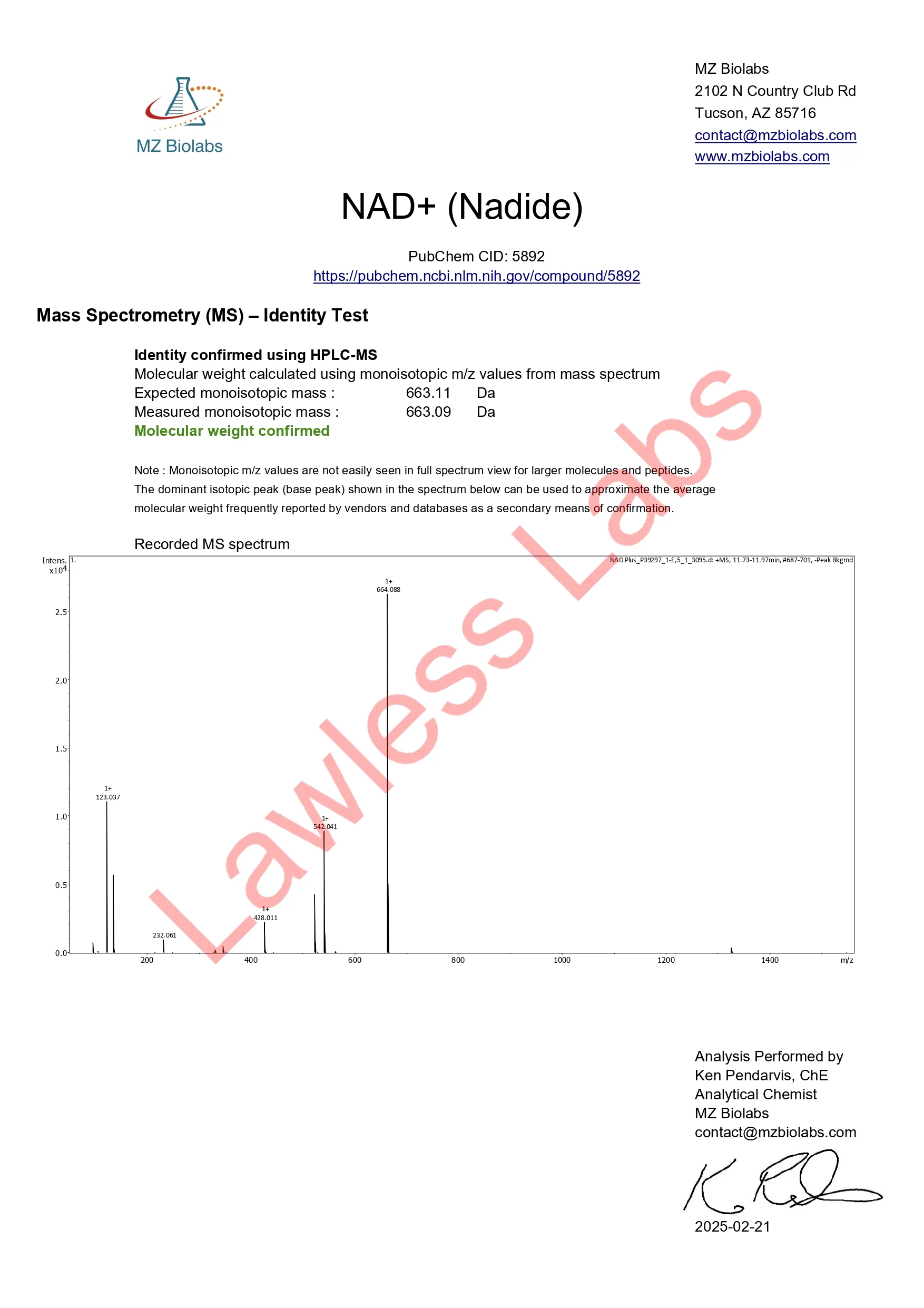 NAD+ 100MG - 2