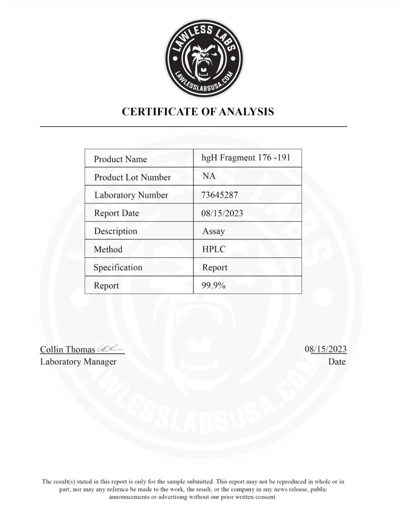 hGH Fragment Lab Results